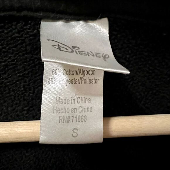 Disney black red white Mickey Mouse logo long sleeve pullover sweatshirt top S - Picture 3 of 4